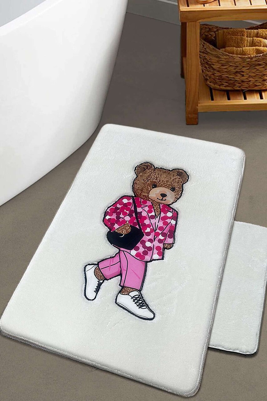 Set covorase de baie, L'essentiel Maison, Boss Bear, Ecru - imagine 3